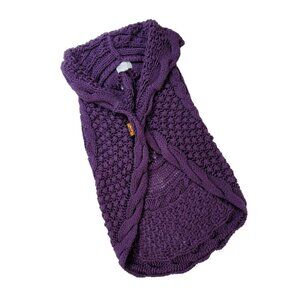 Mud Pie Purple Crochet Circle Vest